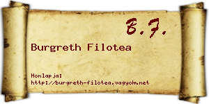 Burgreth Filotea névjegykártya